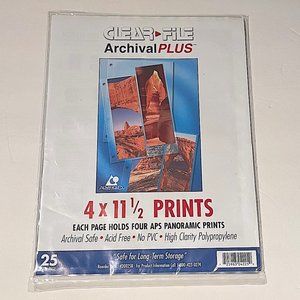 23 Clear File Archival Plus 4x11-1/2 Print (Panoramic) Pages